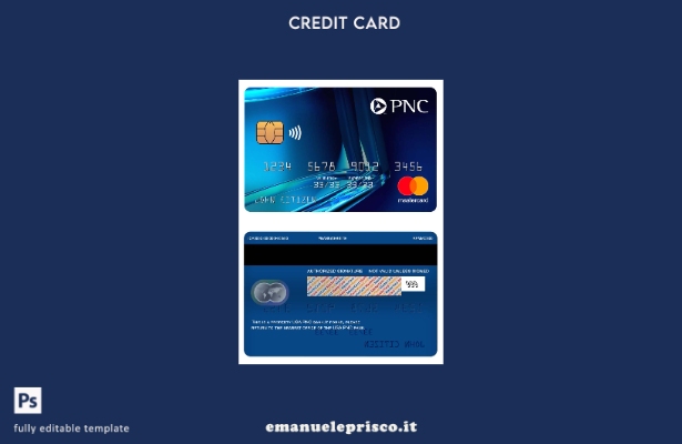 modello blu mastercard banca USA PNC stile verificato